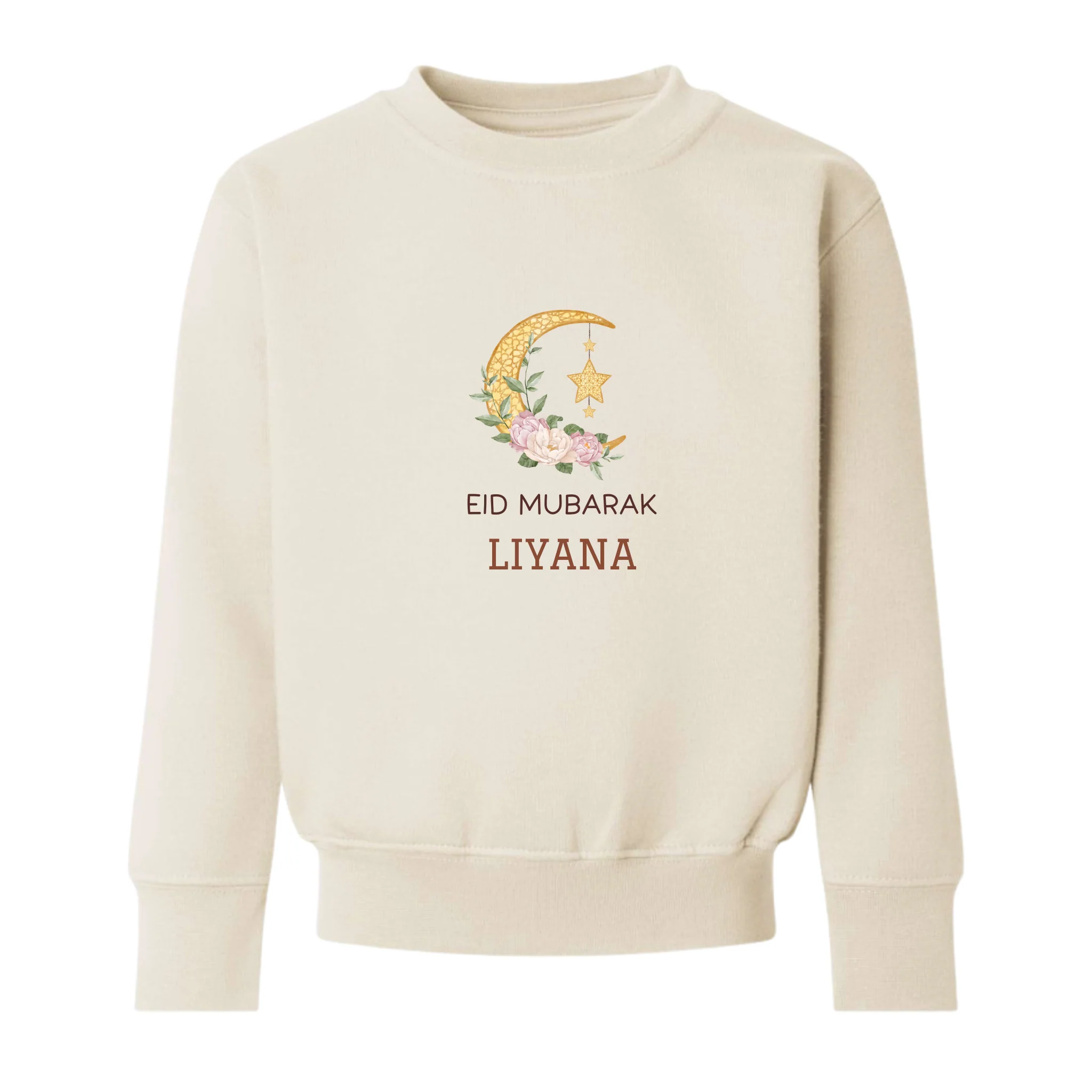 Personalised Eid Baby & Kids Sweatshirt - Floral Moon - Image 2