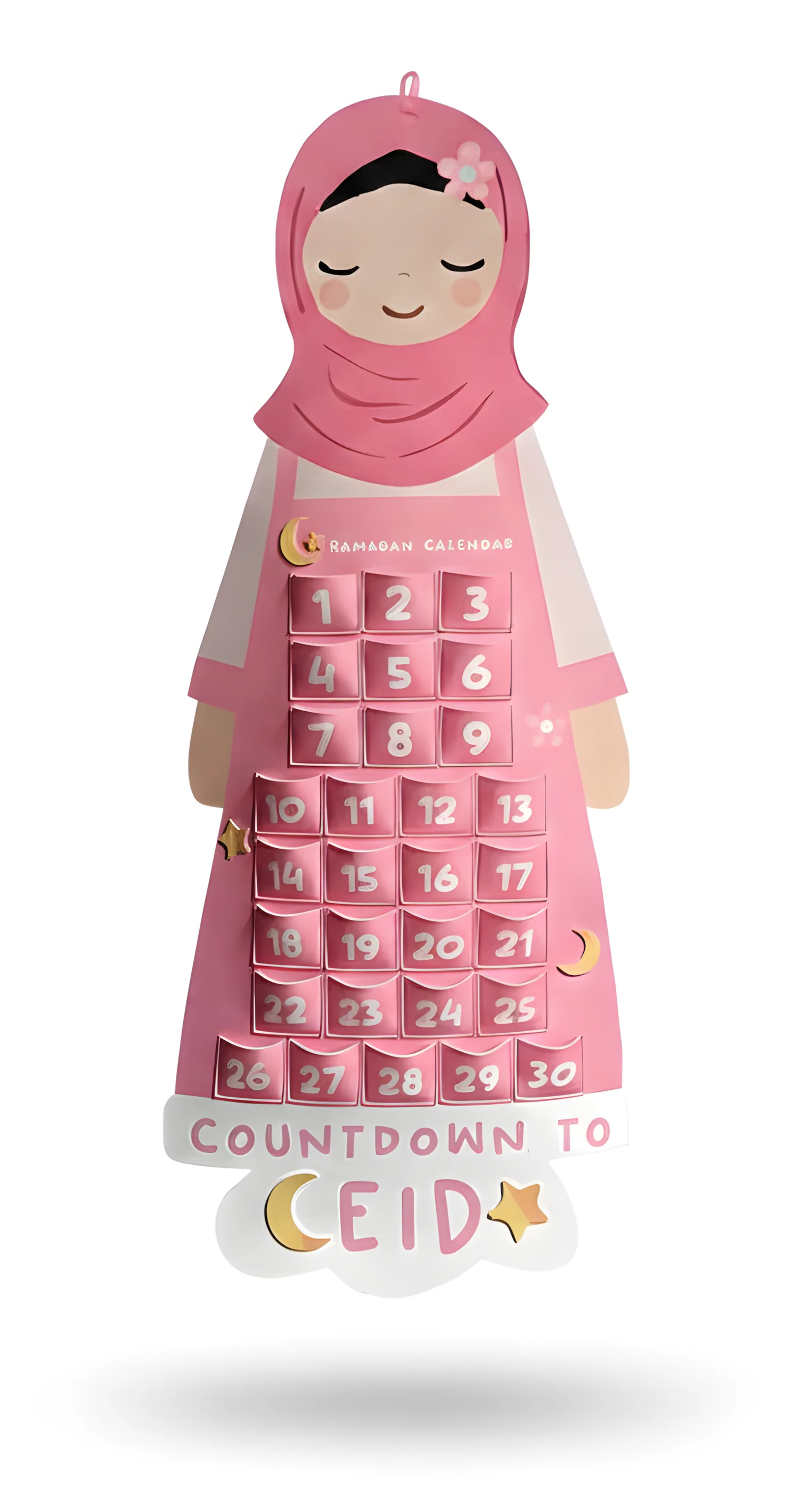 Ramadan Advent Calendar for Girls (Salam Creations) Felt Hanging Ramadan Countdown to Eid Toy Calendar