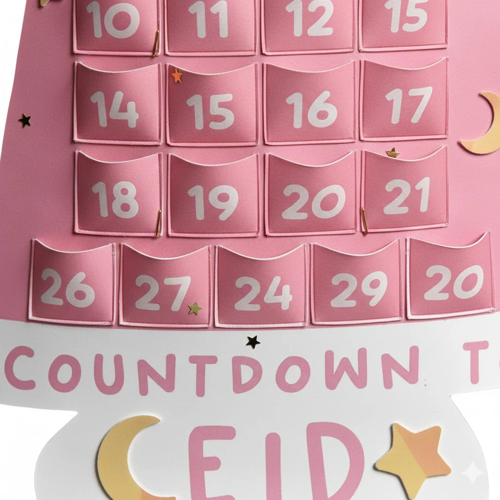 Ramadan Advent Calendar for Girls (Salam Creations) Felt Hanging Ramadan Countdown to Eid Toy Calendar - Image 2