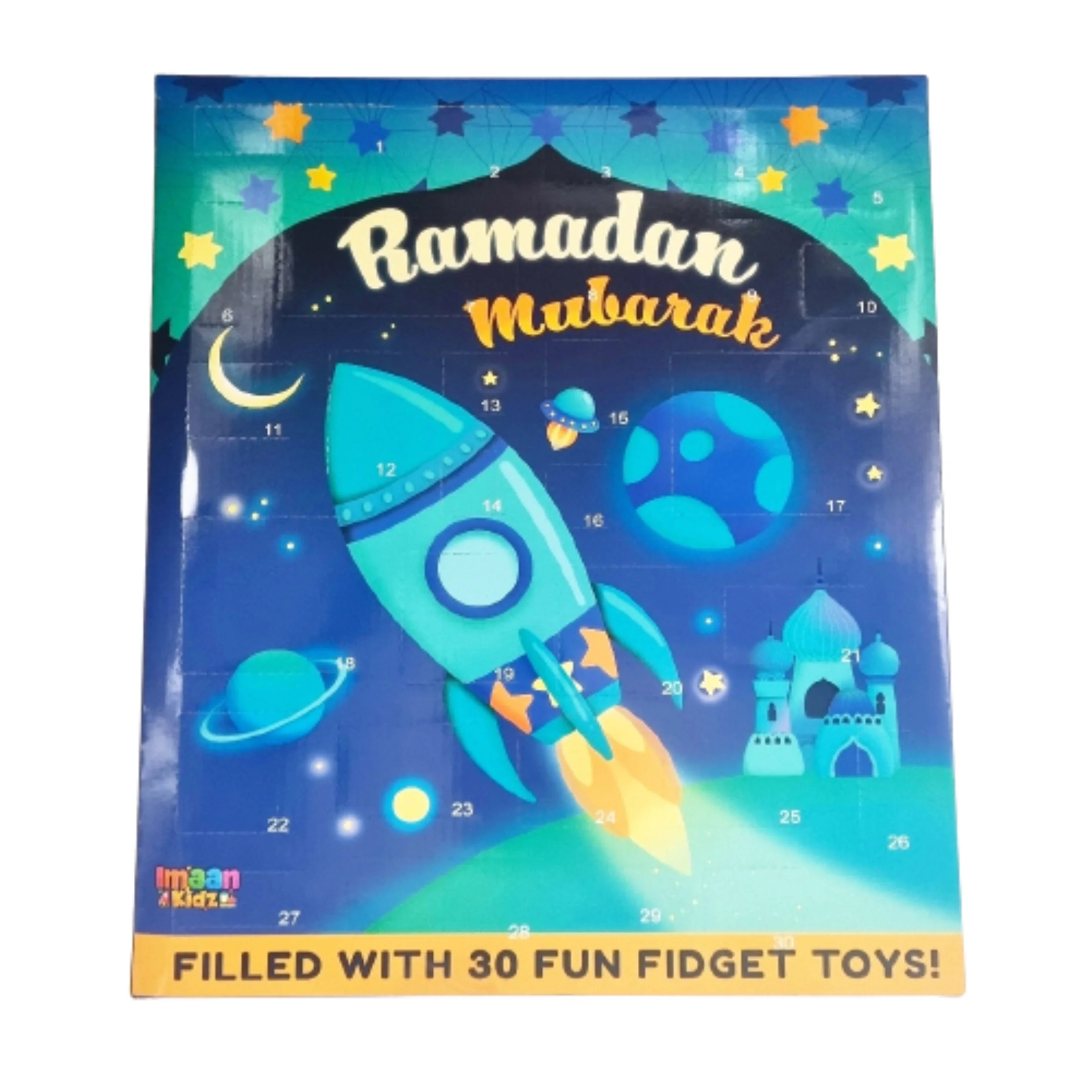 Ramadan Fidget Toy Countdown Calendar (Space Rocket Theme) - Blue - by Imaan Kidz