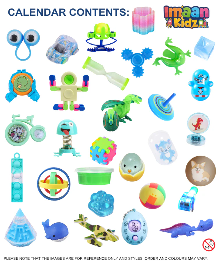Ramadan Fidget Toy Countdown Calendar (Space Rocket Theme) - Blue - by Imaan Kidz - Image 3