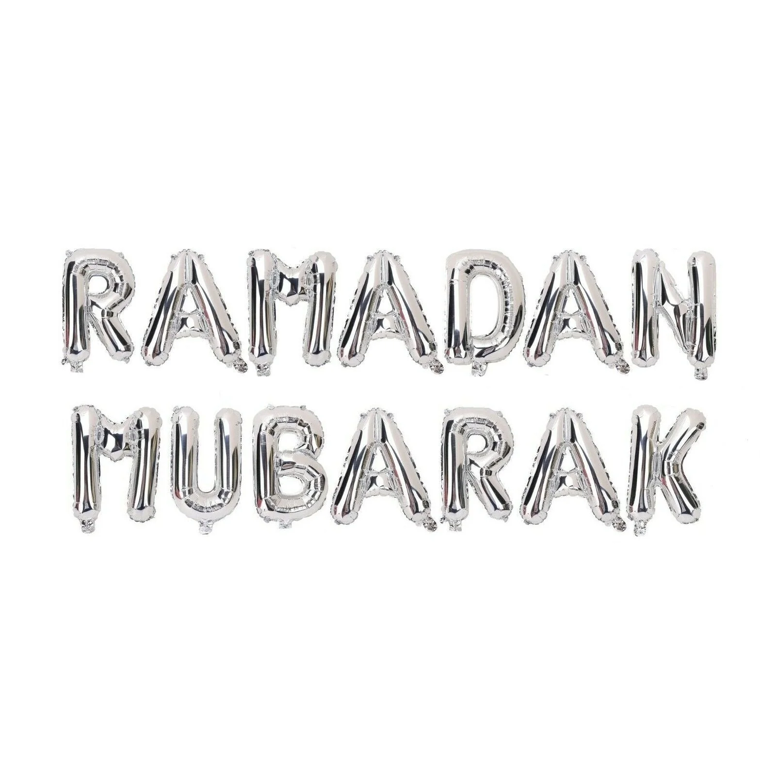 RAMADAN Mubarak Foil Balloons - Silver
