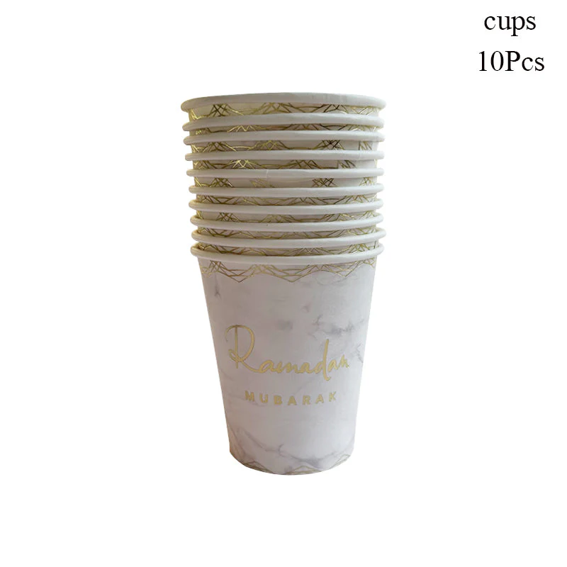 Ramadan White and Gold Gold Stamping Foil Paper Cup
