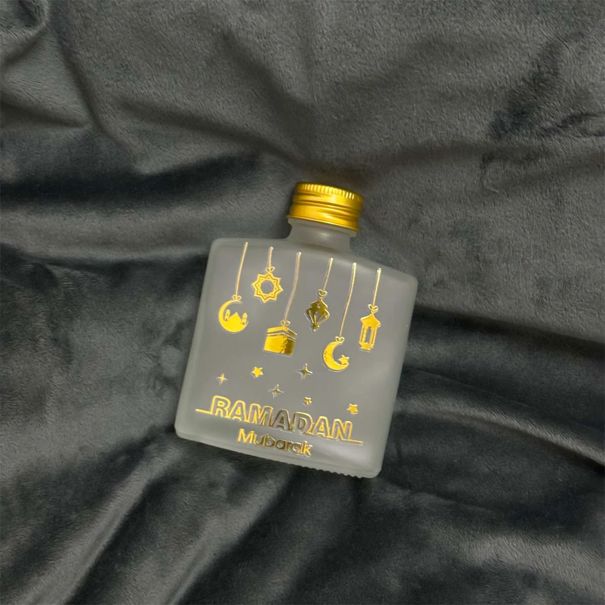 Ramadan White and Gold Mubarak Zam Zam Bottle - Image 2