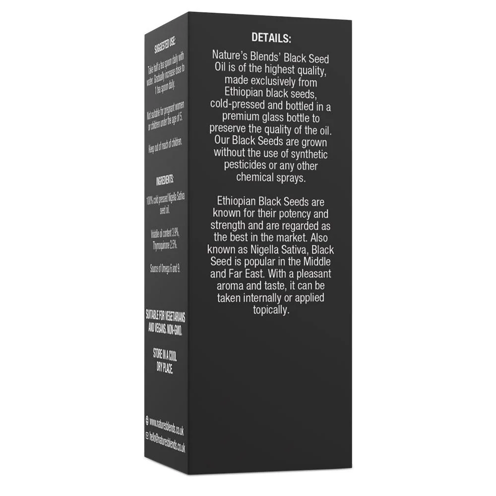 Raw Virgin Ethiopian Black Seed Oil (100ml) - Nature's Blends - Image 2