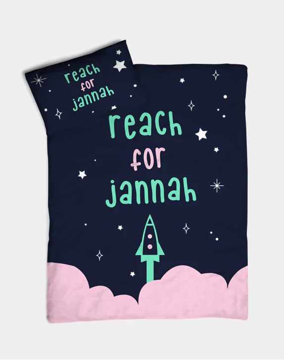 Reach for Jannah Bedding - Pink (Cotbed Size)