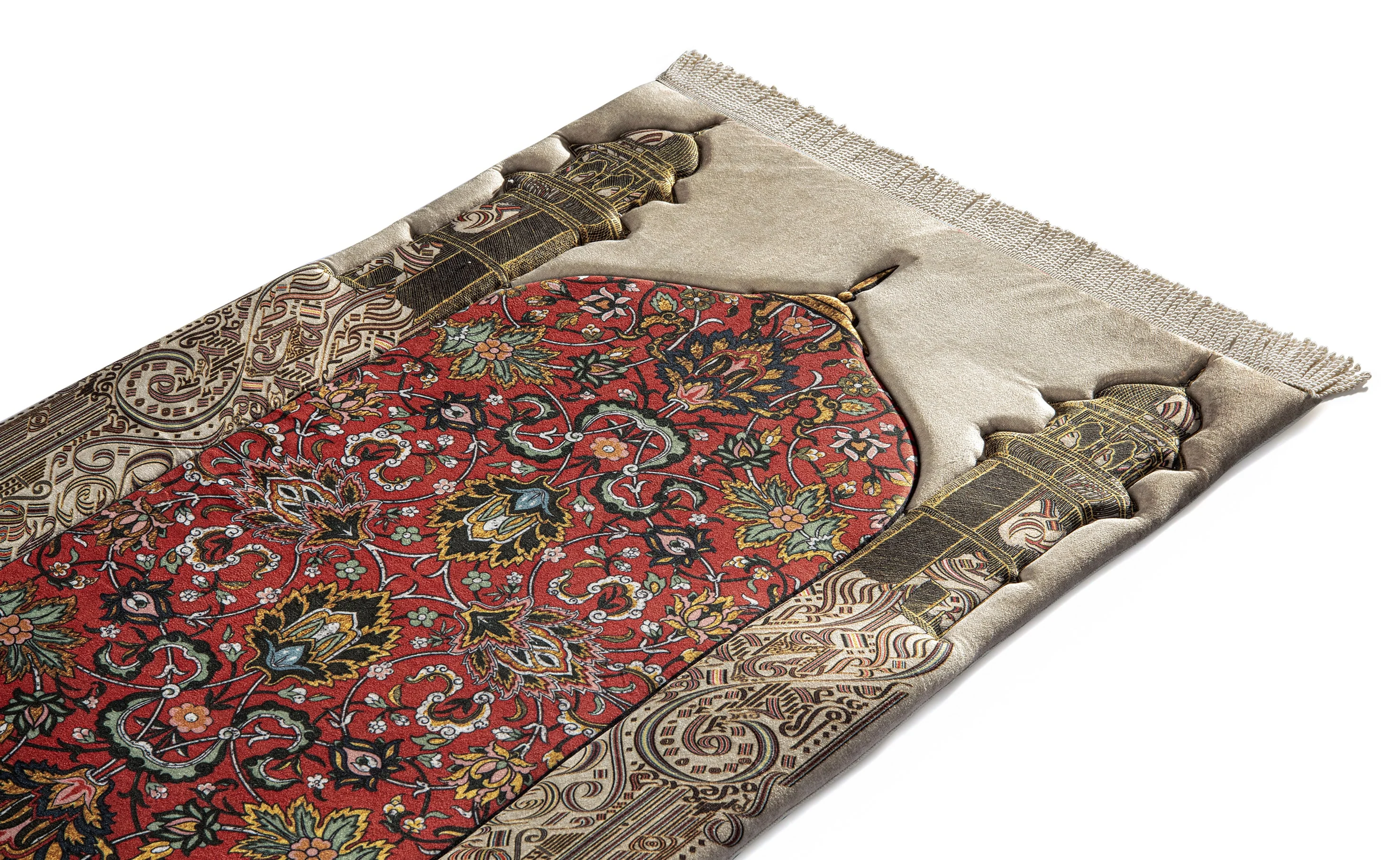 Reddish Flory Premium Padded Prayer Mat - Urban Rugs® - Image 3