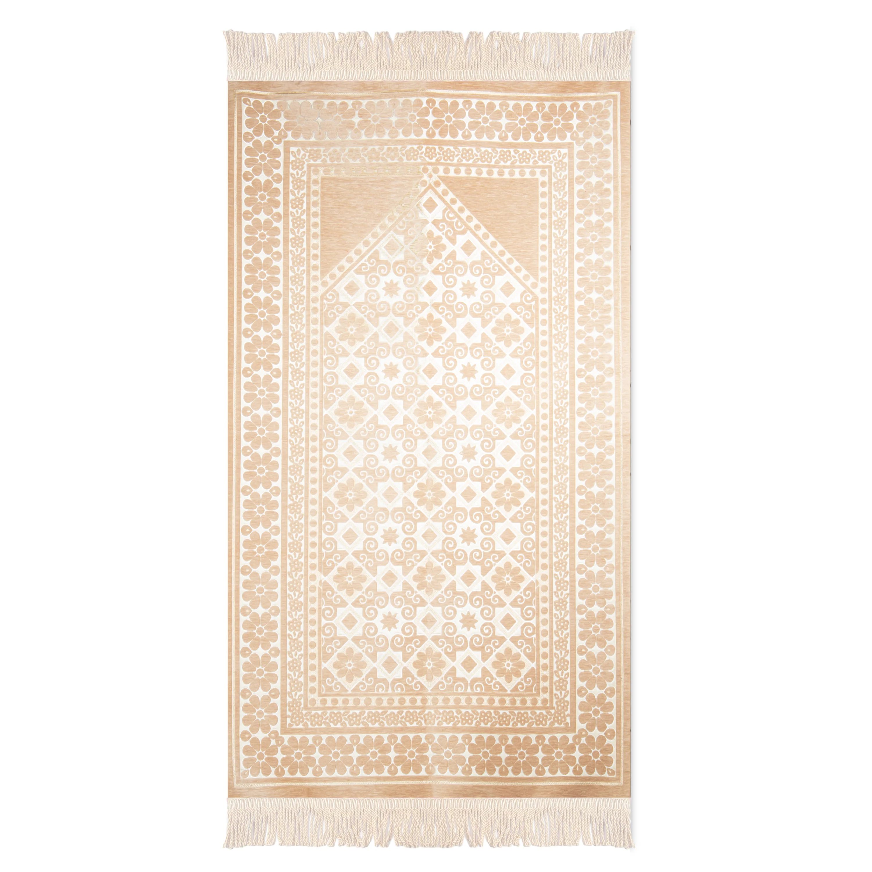 Salah Prayer Mat - Geometric Mosaic - Gold / Beige