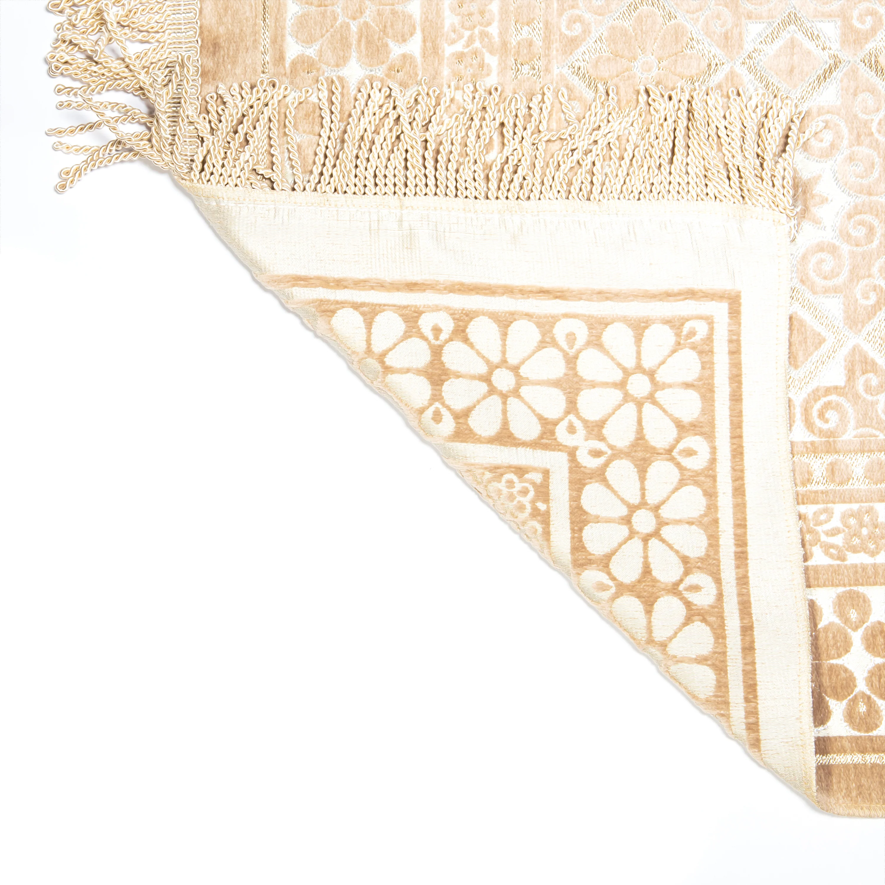 Salah Prayer Mat - Geometric Mosaic - Gold / Beige - Image 2
