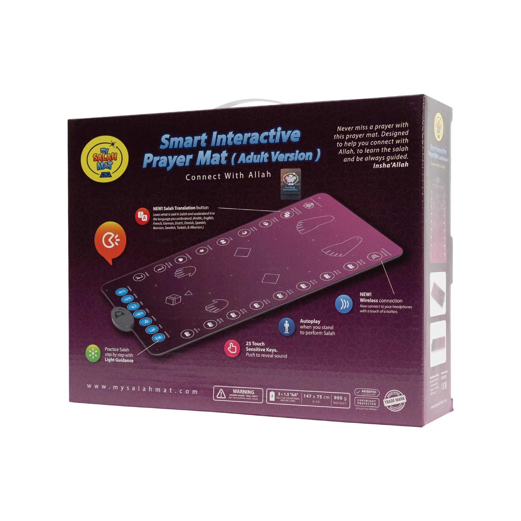 My Salah Mat - Smart Interactive Prayer Mat - (Adult Version) Pink