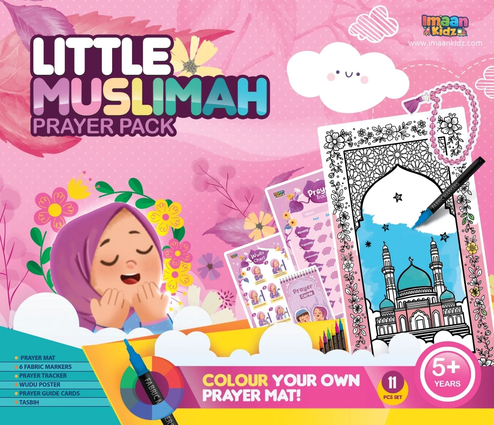 Little Super Muslimah Prayer Pack - Pink - Image 3