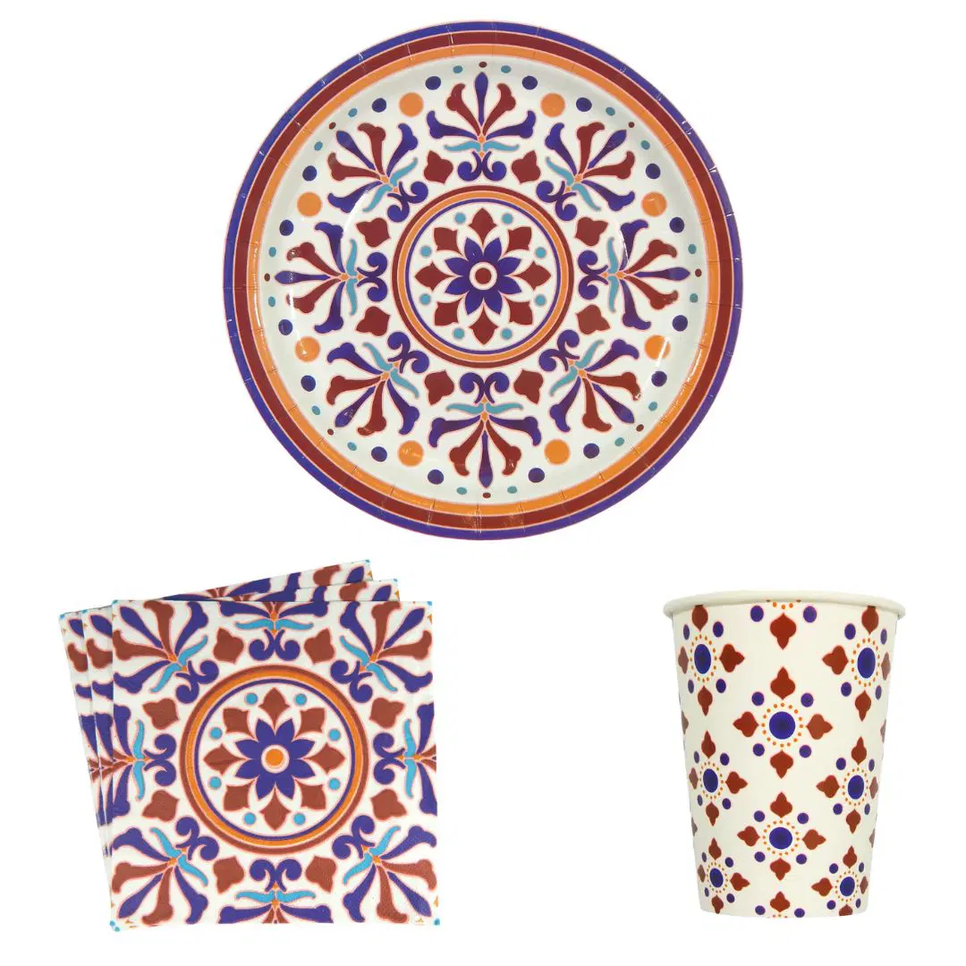 Turkish Plate, Cup and Napkin Set