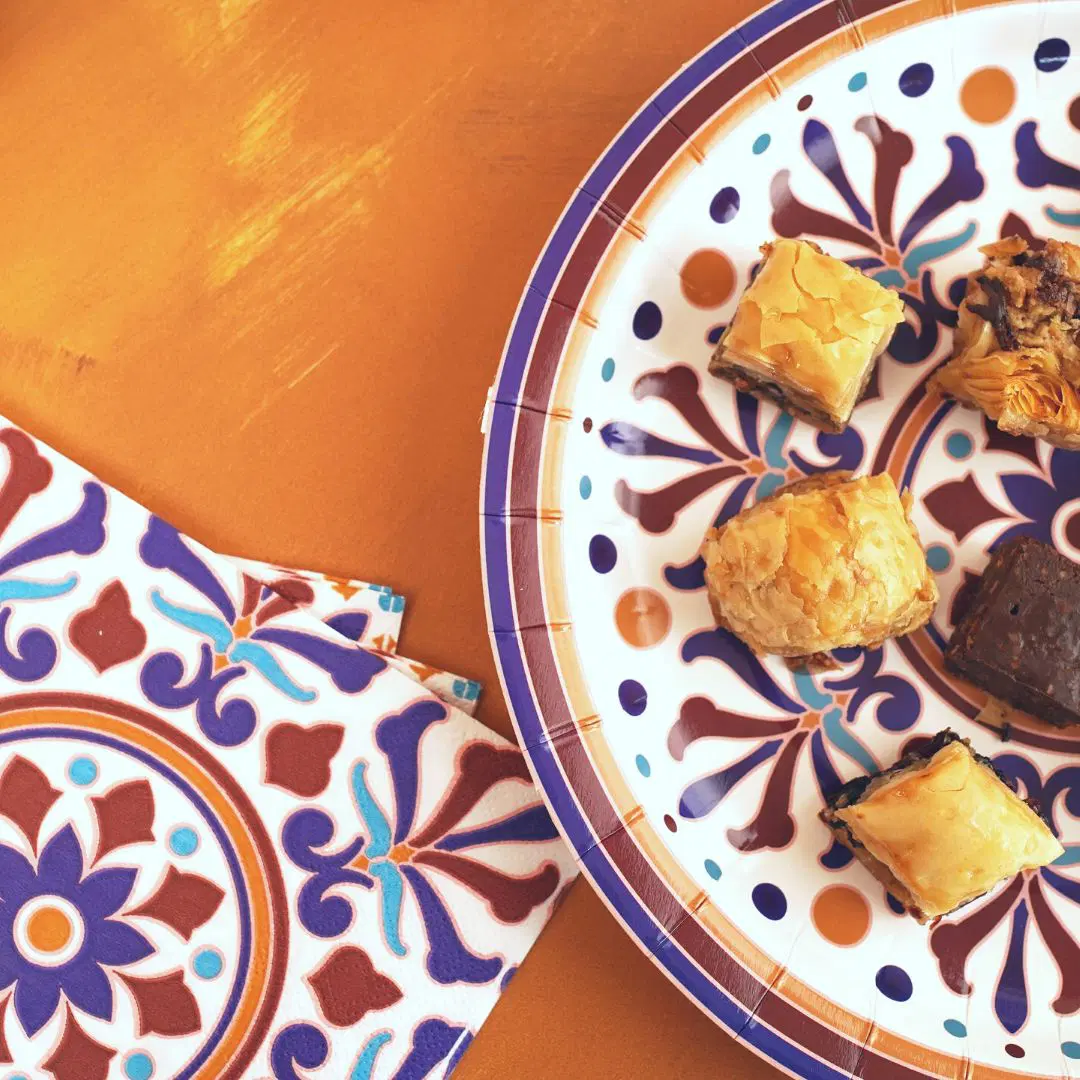 Turkish Plate, Cup and Napkin Set - Image 2