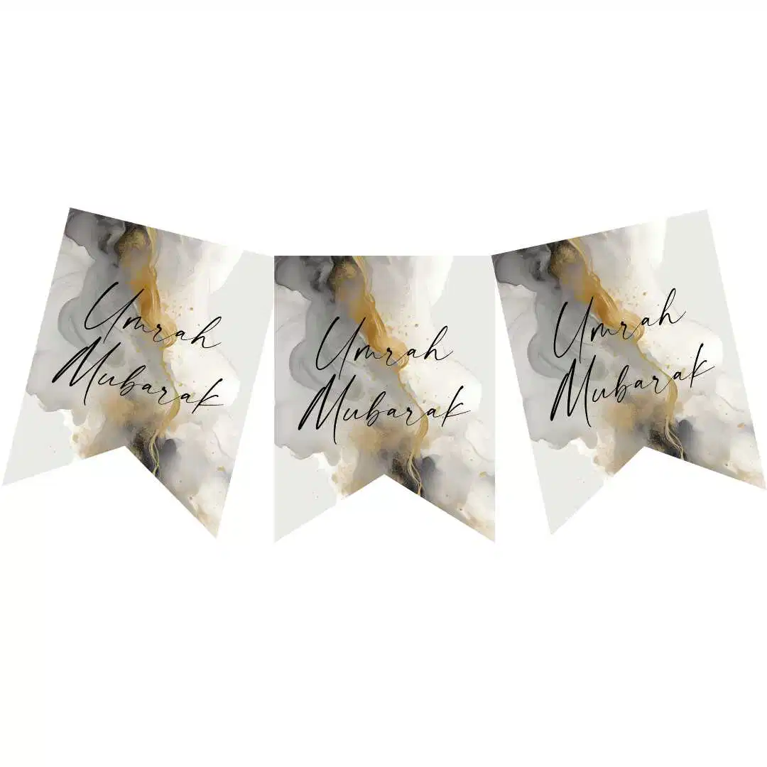 Umrah Mubarak Banner – Cream & Black