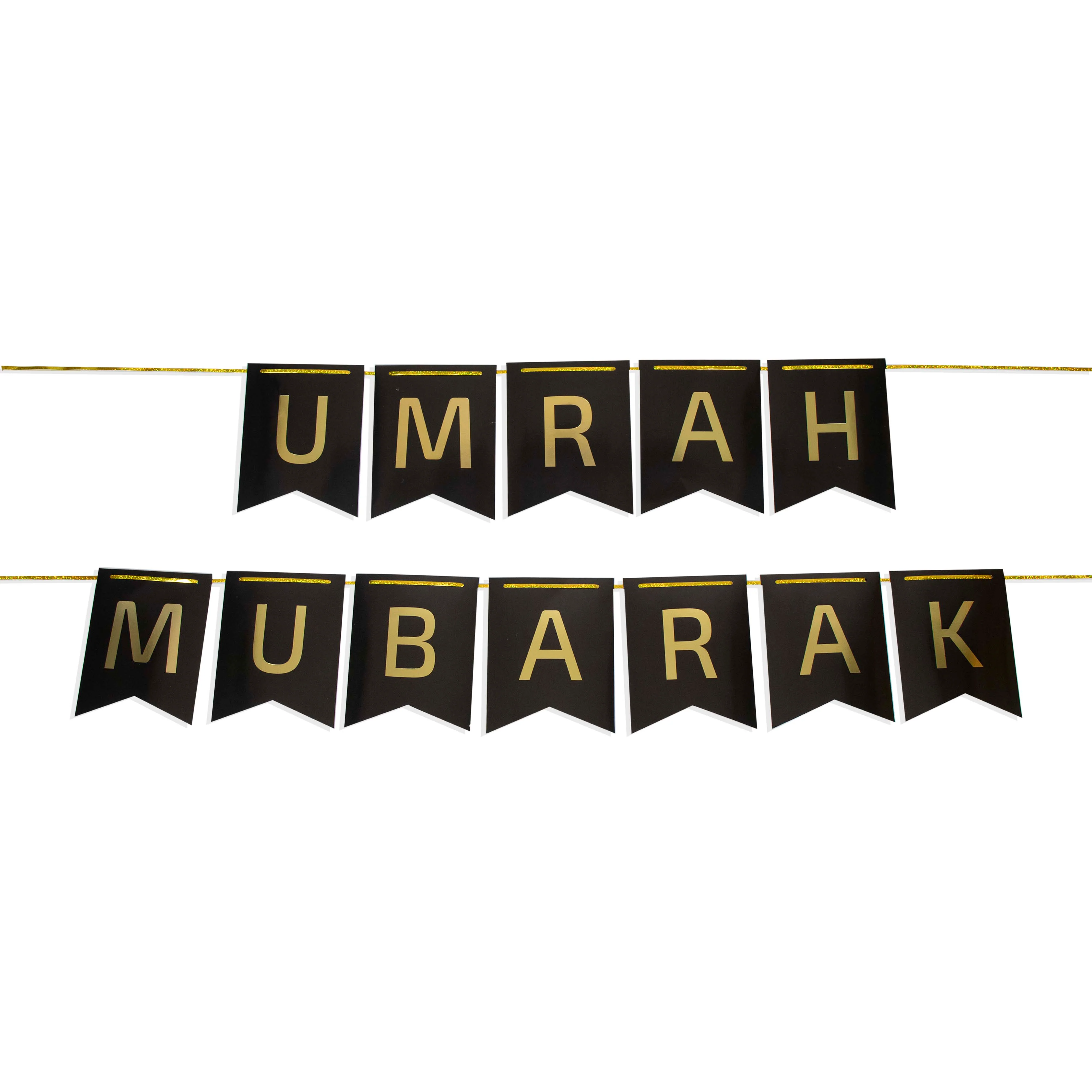 Umrah Mubarak Black & Gold Banner - Image 2