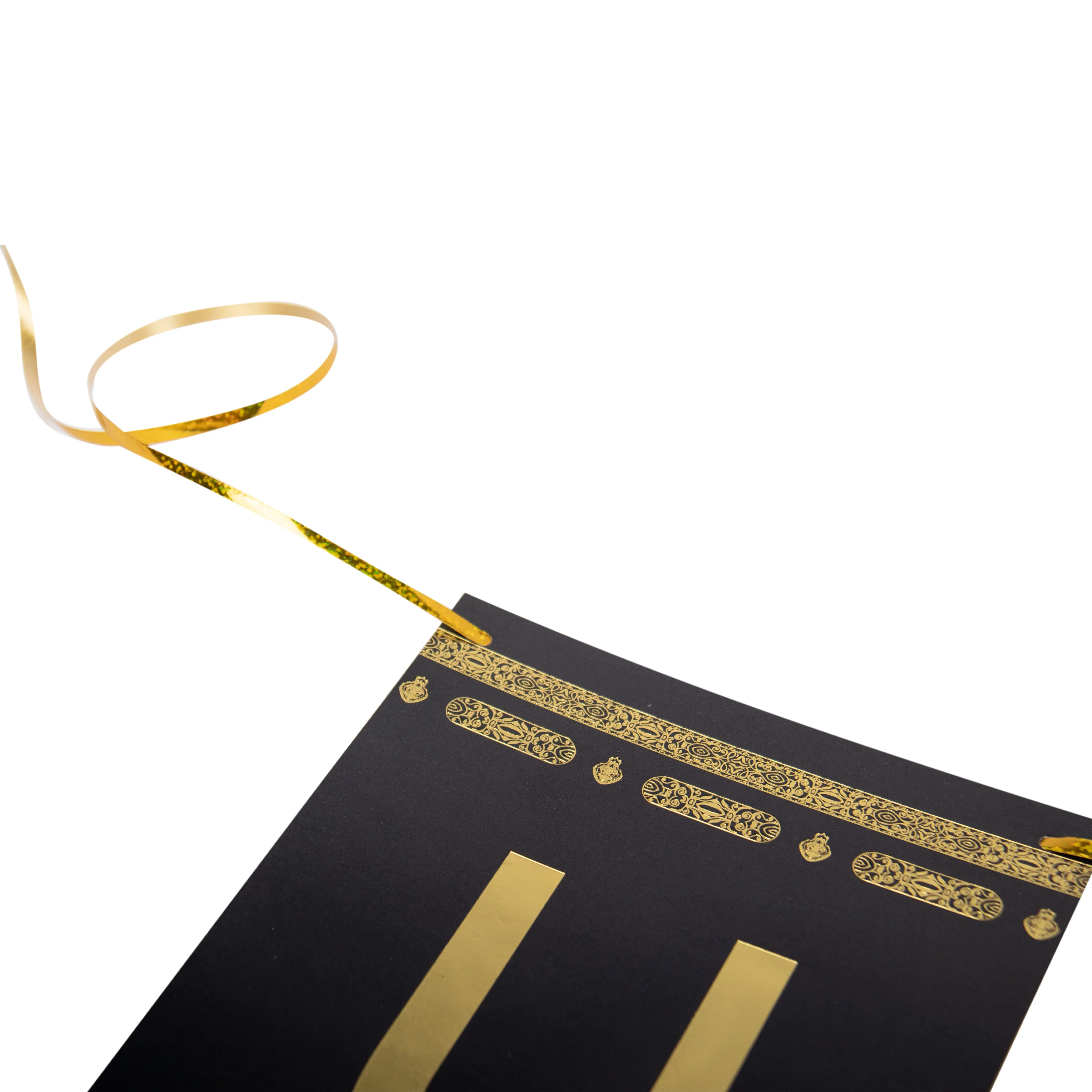 Umrah Mubarak Bunting - Black & Gold Foiled Letters Bunting - Image 4