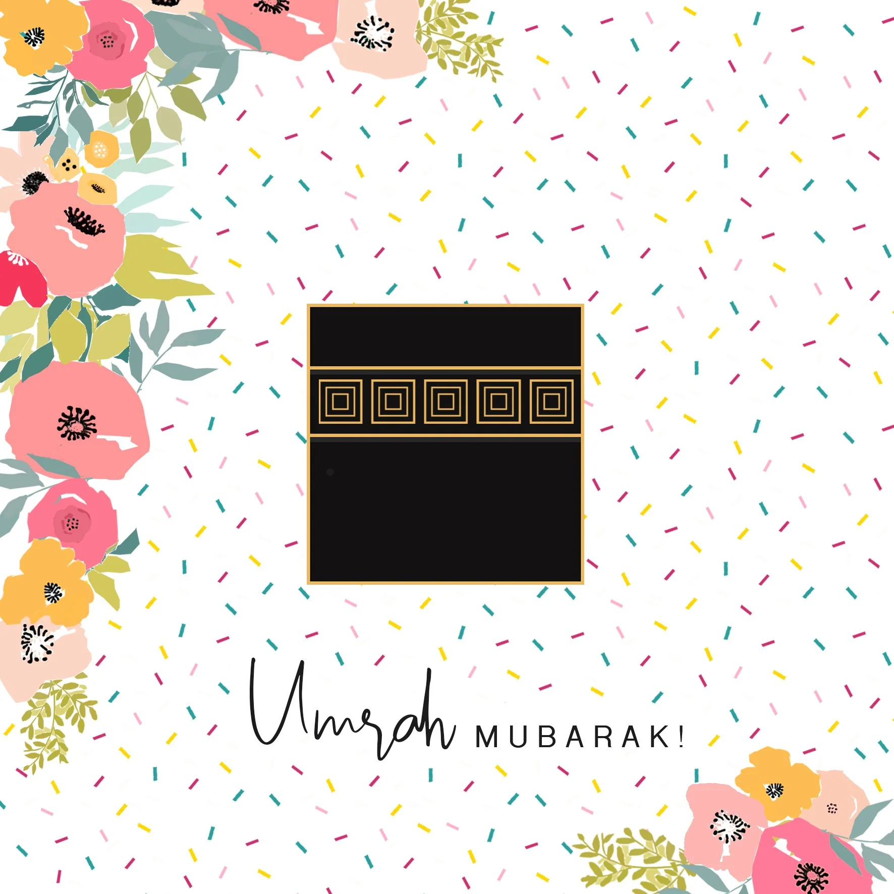Umrah Mubarak Card - Ticker Tape