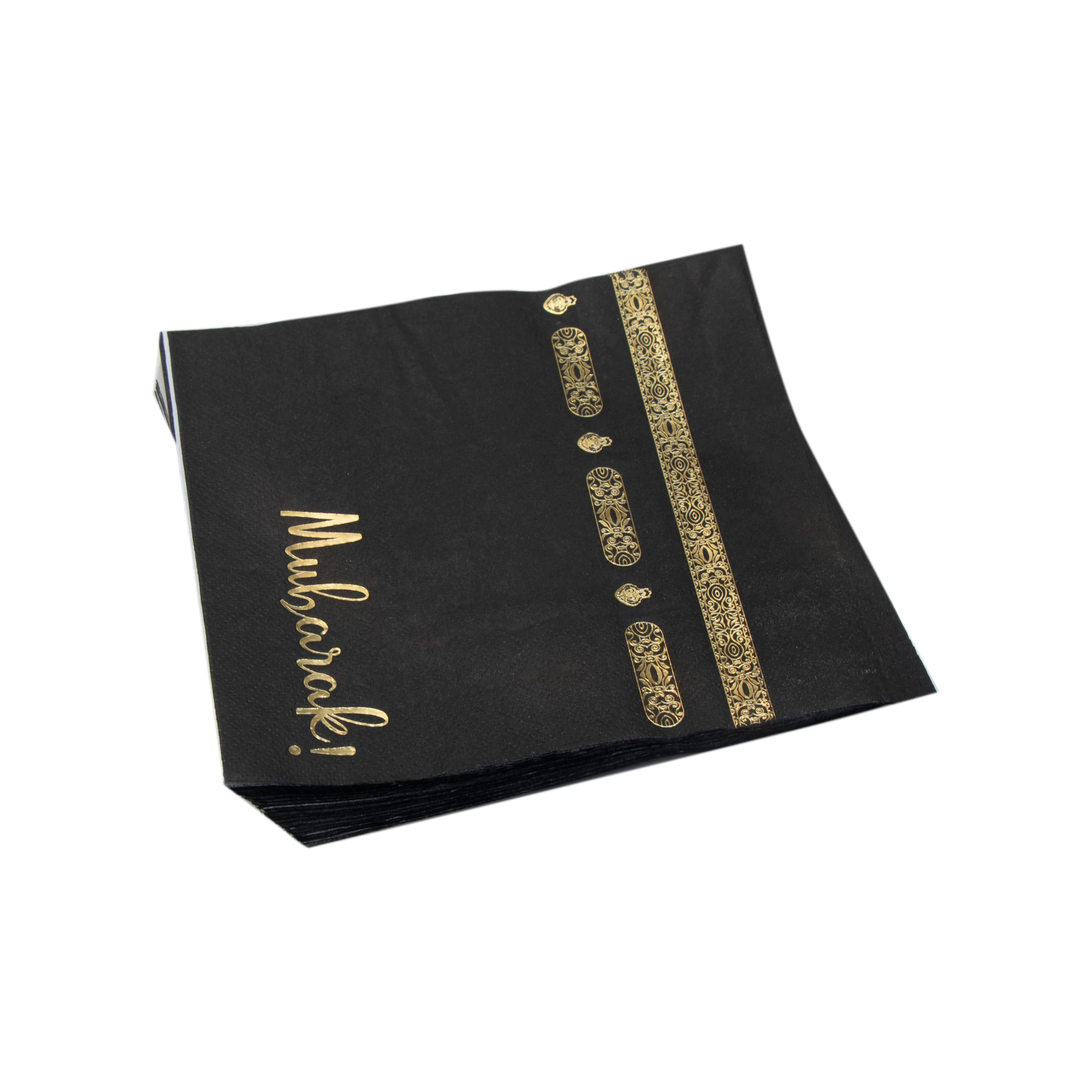 Umrah Mubarak Gold Stamping Foil Napkin - Image 3