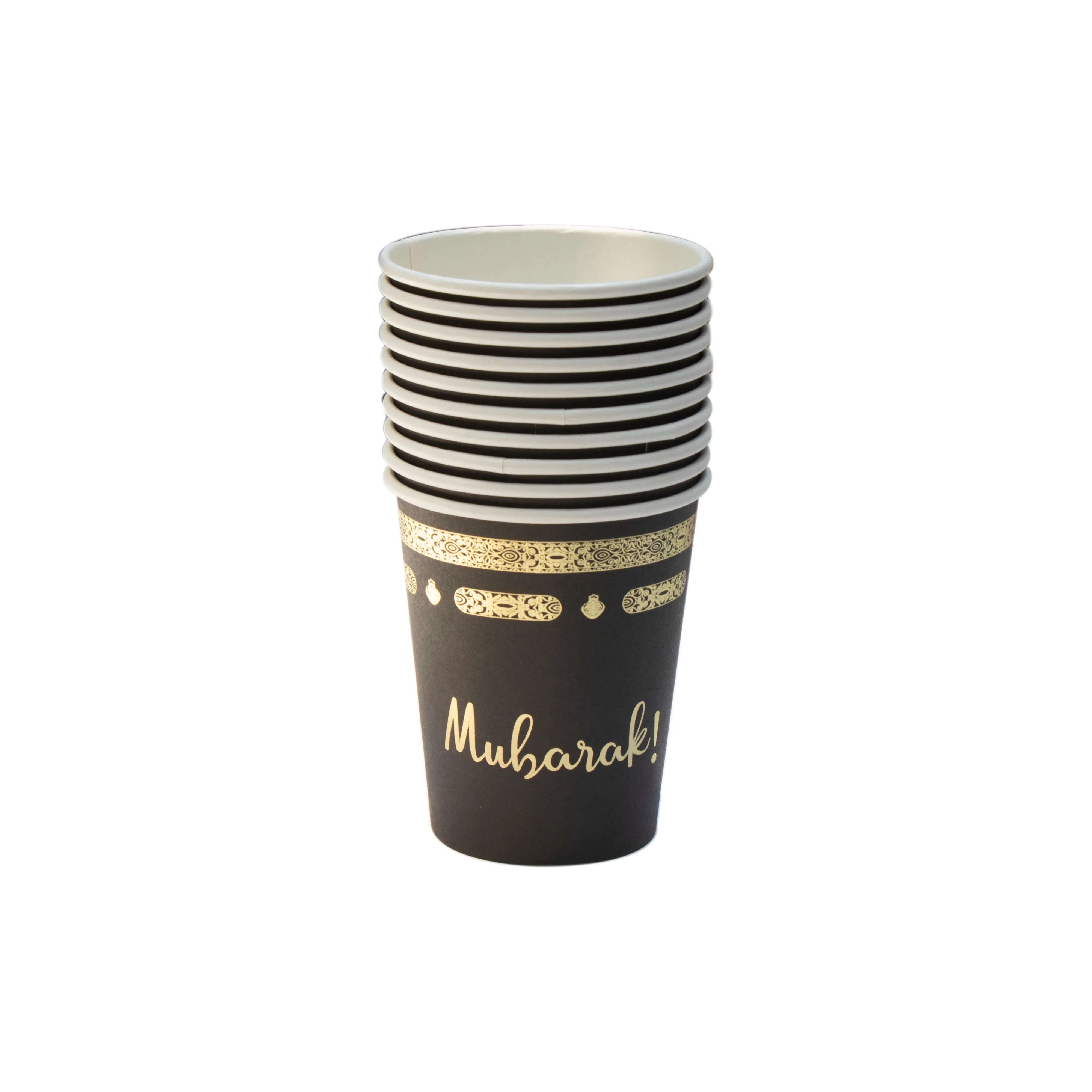 Umrah Mubarak Gold Stamping Foil Paper Cup