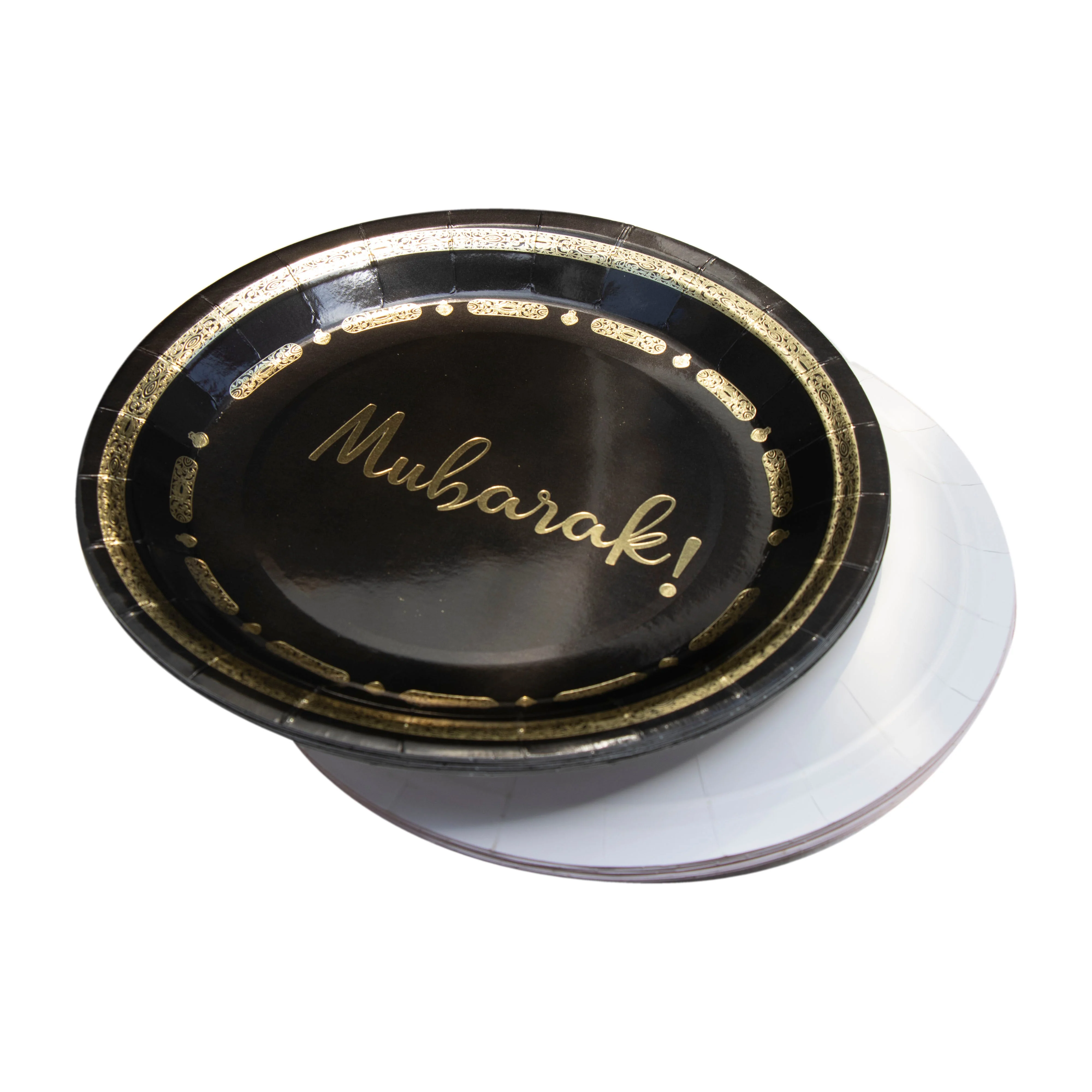 Umrah Mubarak Gold Stamping Foil Paper Plate - Image 3