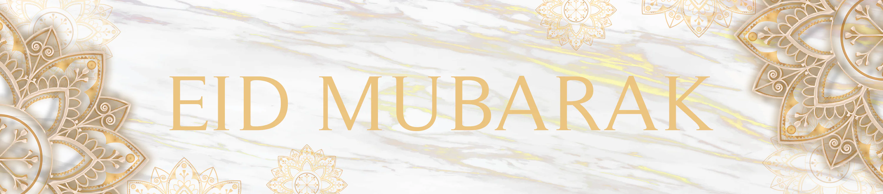 EID Mubarak Decoration Set - White & Gold Geometric - Image 4