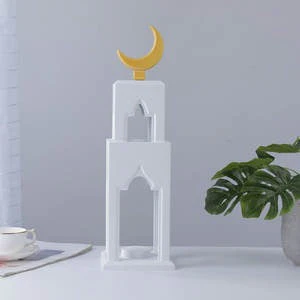 White Wooden Crescent Moon Topper