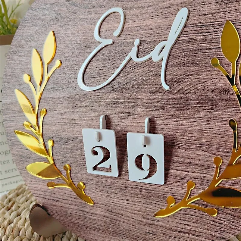 Wood Circle Ramadan and Eid Countdown Calendar - Image 2