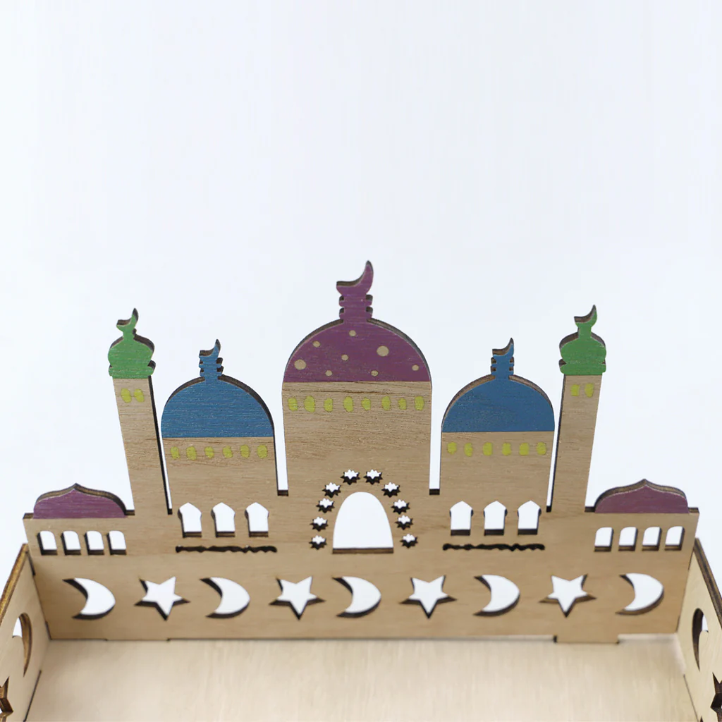 Wooden Craft Tray - Masjid, Moon & Stars - Image 2