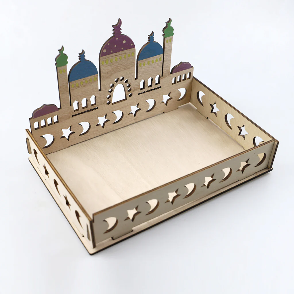 Wooden Craft Tray - Masjid, Moon & Stars - Image 5
